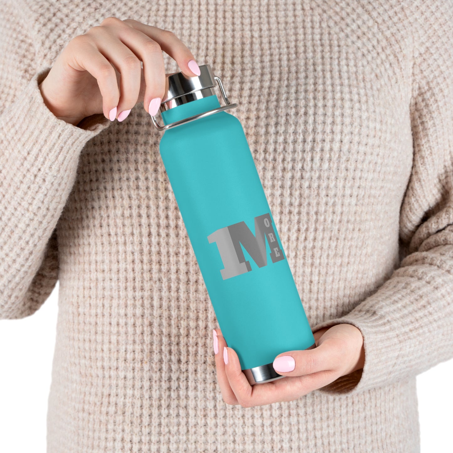 GREY 1M COPPER VACUME INSULATED BOTTLE, 22OZ